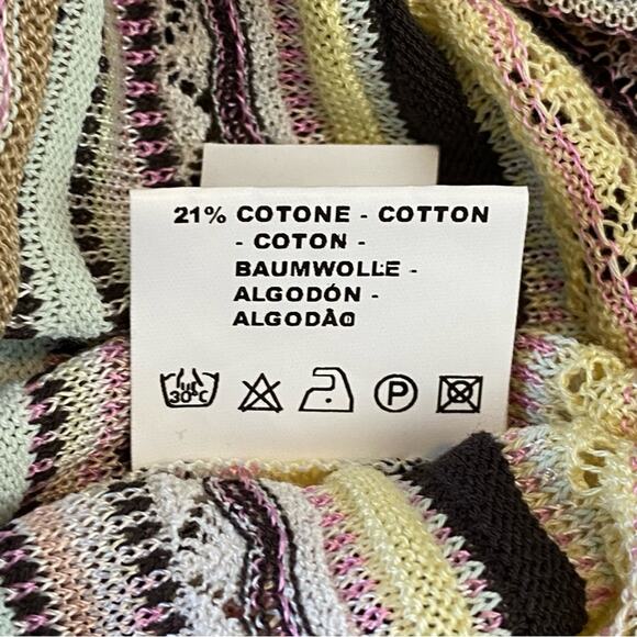 Vintage MISSONI Pastel Lace Knit Sweater Top Pink Yellow and Mint - Picture 11 of 11